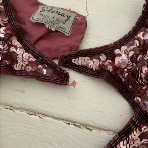 stenay silk fully pink sequin encrusted dress - Picture 5 of 9